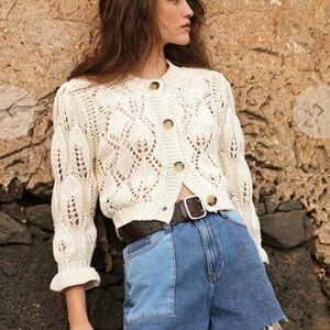 ba&sh Cardigan Sennay style in ecru/cream color sz. 1 (US sz. Sm/4)